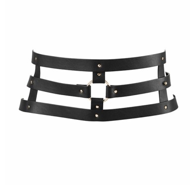 Pas skórzany - Bijoux Indiscrets Maze Wide Belt Black